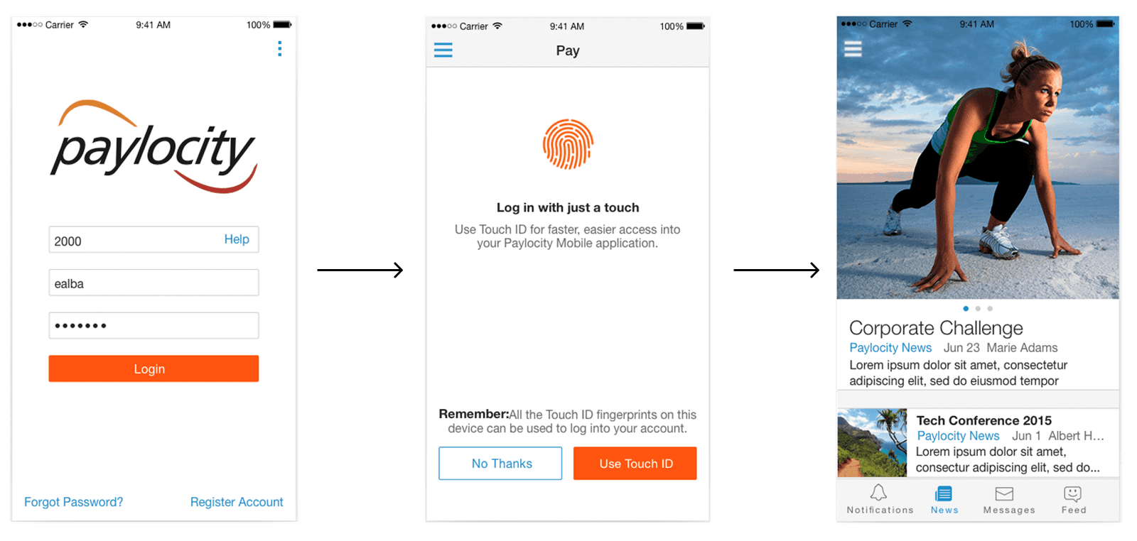 Paylocity Mobile Application Login Steps