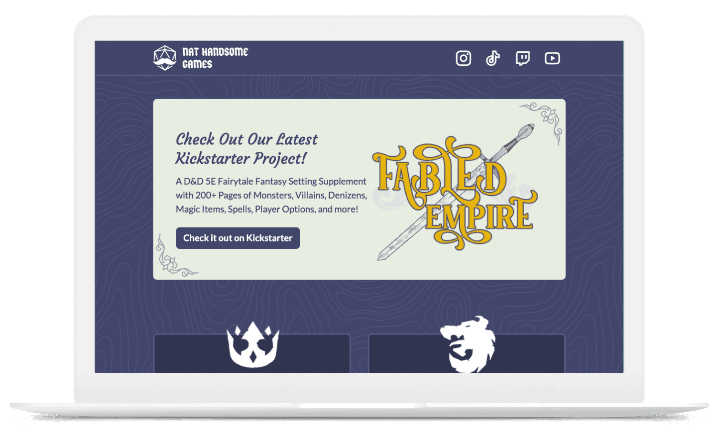 The Nat Handsome Games Website.