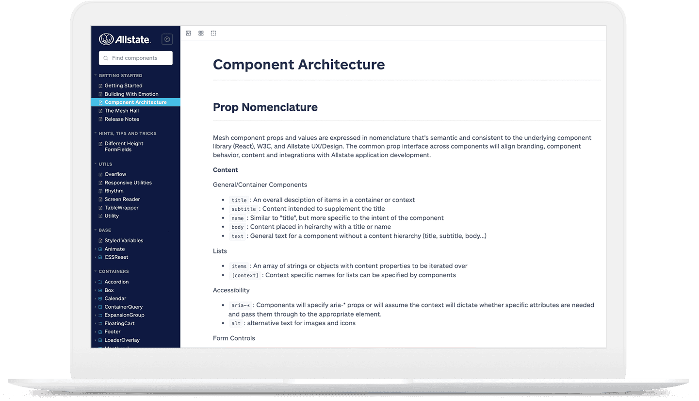 Allstate Design - Developer Site Architecture