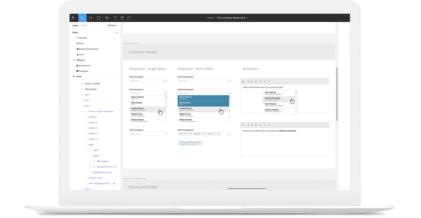Paylocity Design System Components in Figma
